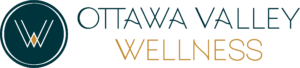The Ottawa Valley Wellness logo featuring a stylized "W" symbol within a circle and the text "Ottawa Valley Wellness" below. Psychotherapy and Holistic Nutrition